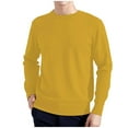 thumbnail image 4 of JTieacloth Big & Tall Mens Sweaters Men's Crewneck Sweater Winter Long Sleeve Solid Color Casual Business Pullover Knit Top(Yellow), 4 of 4