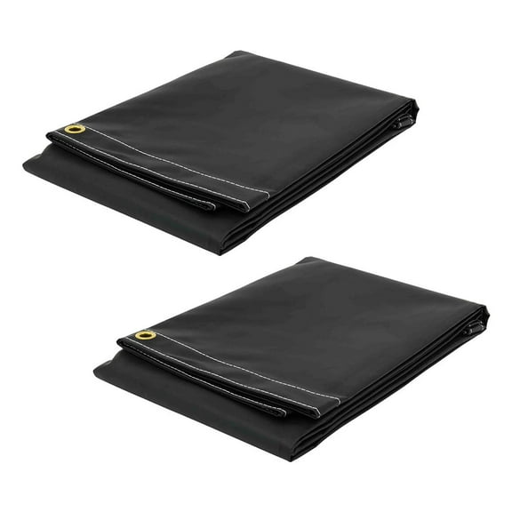 (2 Pack) 10' x 12' Heavy Duty BLACK 18oz Vinyl Utility Tarp Waterproof, Multipurpose, Cars, Boats, Campers, Pool Cover, Tent
