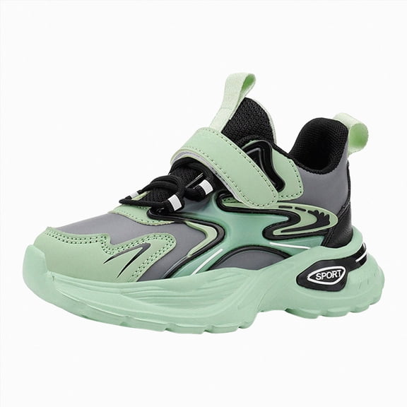enyan Sneakers for Boys Athletic Slip On Sneakers Comfortable Bungee Running Shoes Boys (Toddler/Little Kid/Big Kid) Green,11