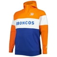 thumbnail image 2 of Men's New Era Orange/Royal Denver Broncos Big & Tall Throwback Colorblock Fleece Raglan Pullover Hoodie, 2 of 3
