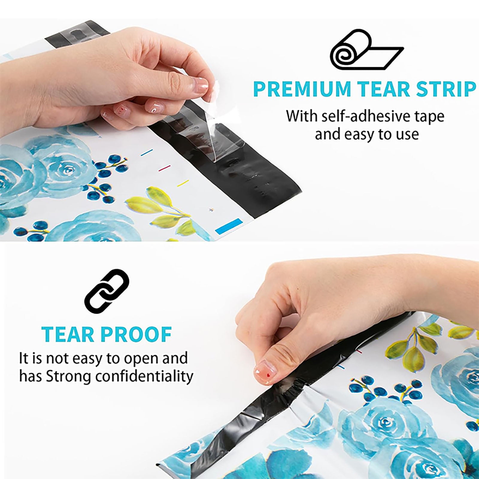 Floral Poly Mailers 10x13 Inch 100Pcs, Self-Seal Mailing Envelopes for Clothing & Small Business, Strong Adhesive Shipping Bags