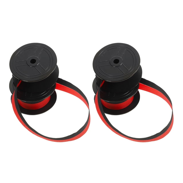 Homoyoyo 2Pcs Type Writer Ink Ribbon Black Plastic Dual Color Printing for Office Work Typewriter Accessory
