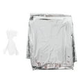thumbnail image 1 of Tienda de emergencia desechable impermeable para mascotas, con película laminada de aluminio, tienda de supervivencia con cuerda de nailon para acampar y hacer senderismo, color plateado, 1 of 14