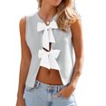 thumbnail image 6 of Sleeveless Women Bow Tie Casual Knit Sweater Tank Tops Crop Vest, 6 of 6
