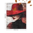 thumbnail image 3 of Red Hat Woman Canvas Painting Wall ArtPerfect for Living RoomOfficeBathroomDining Room Decoration., 3 of 8