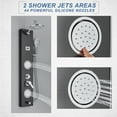 thumbnail image 2 of Zamery Shower Panel Tower System Adjustable Rainfall Head 3-Setting Handheld Shower 2 Body Jets Areas Mixer Taps Temperature Display Wall Mounted Shower Unit Stainless Steel, Black, 2 of 9