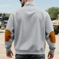 thumbnail image 6 of Mens Fleece Lined Sweatshirts with Pocket and Zipper Stand Collared No Hood Shirts Casual Long Sleeve Solid Color Pullover Work Sweatshirt Tops, 6 of 8