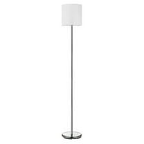 Lorell® Linen Shade LED Lamp, Floor, White/Silver