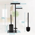 thumbnail image 3 of Stylish And Simple Floor-Standing Toilet Brush Paper Towel Holder, Thickened Carbon Steel Removable Paper Roll Storage Rack, Suitable For Bathrooms/Washrooms, 3 of 7