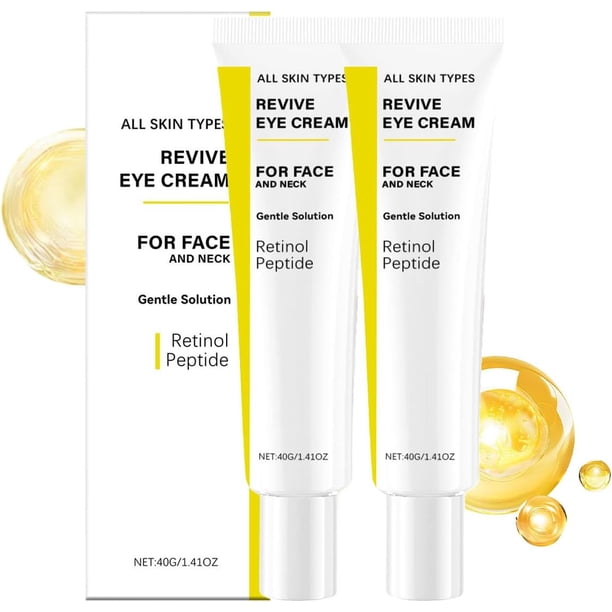 Crema para ojos con péptidos de retinol para ojeras e hinchazón, hidratante y reafirmante antiedad, hidratante para el contorno de ojos en rostro y cuello, reduce arrugas y líneas finas.