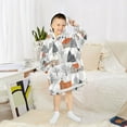 thumbnail image 6 of FORMRS Wearable Blanket Hoodie with Sleeves for Kids Cozy Flannel Sweatshirt, Beige Snow Houses, 6 of 7