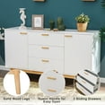 thumbnail image 3 of S&W Buffet Sideboard with 2 Doors & 3 Drawers for Entryway, Office, Living Room-White, 3 of 6