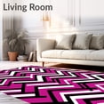 thumbnail image 2 of ODIKA 8 Machine Washable Non-Slip Area Rug, Chevron Zigzag Entry with Bold Contrasting Lines Ultra Soft Rug, None, 593504, 2 of 7