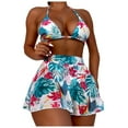 thumbnail image 1 of Trajes de baño para mujer, 2 piezas, estampado tropical hawaiano, camisola, sujetador y volantes, conjuntos de baño, ropa de playa Fridja  nalpqowj59000, 1 of 5