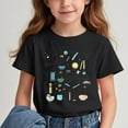 thumbnail image 2 of Fesfesfes Summer Cute Printed Pattern T-shirt with Short Sleeves for Children School Season Round Neck Half Sleeve Casual Tops for Boys Girls(Black,14 Years), 2 of 7