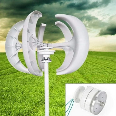 Anqidi 24V 600W Wind Turbine Generator 5 Blades Wind Turbine Lantern Vertical Axis Wind Turbine Generator with Controller for Home/Boat