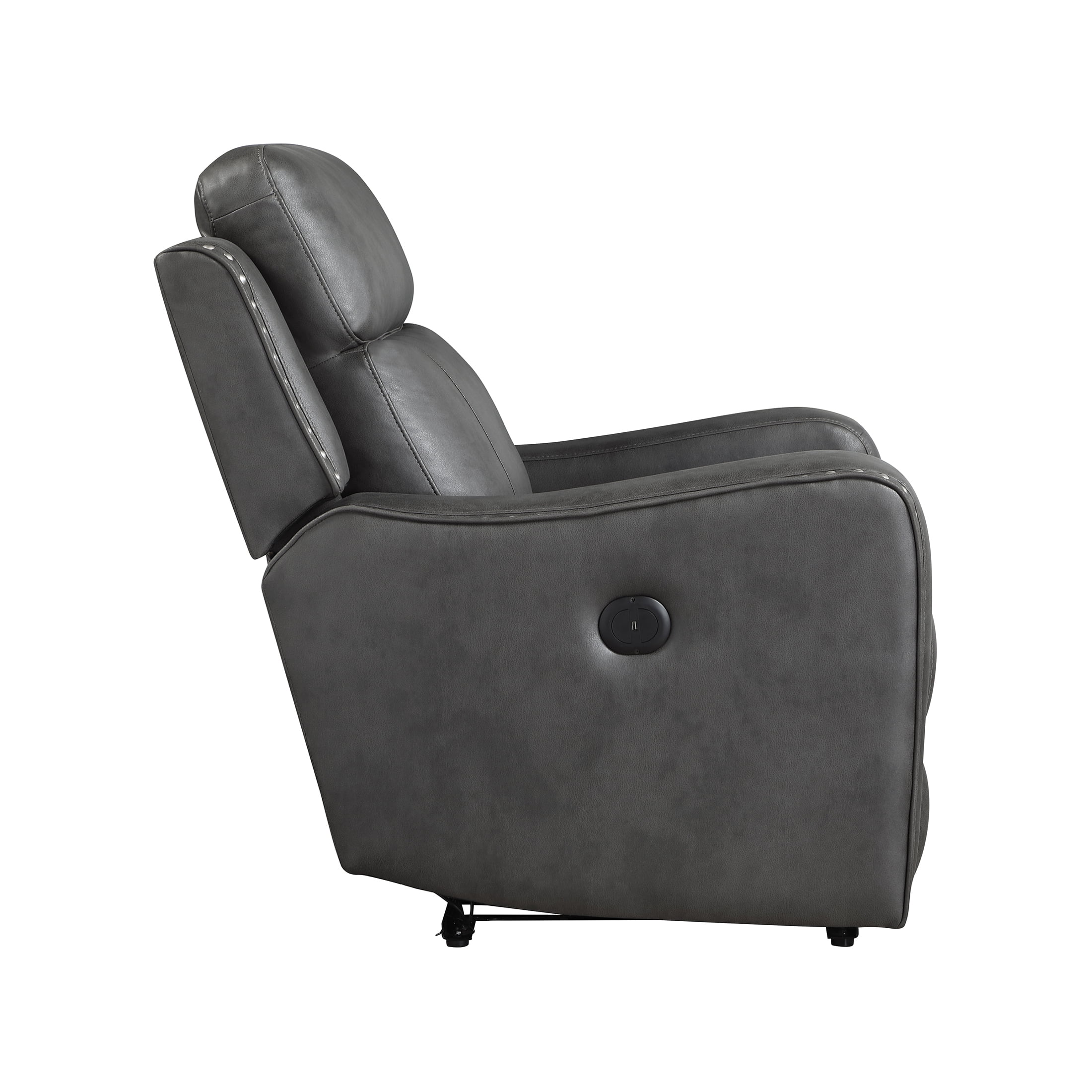 OakvillePark Winterthorn Microfiber Power Reclining Chair, Smoky Gray