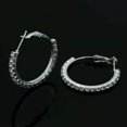 thumbnail image 7 of HOOUN Luxury 925 Silver Hoop Earrings Women Engagement Jewelry Cubic Zirconia A Pair-Silver #4, 7 of 7