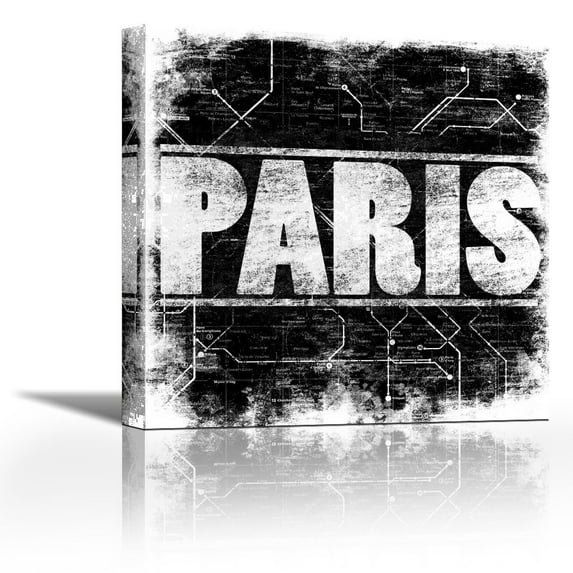 Paris Metro B - Contemporary Fine Art Giclee on Canvas Gallery Wrap - wall d?cor - Art painting - 27 x 27 Inch - Ready to Hang