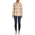 thumbnail image 2 of Time and Tru Women's Plaid Button Down Shirt, 2 of 5