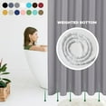 thumbnail image 3 of Biscaynebay Fabric Narrow Stall Shower Liners 36" Width by 72" Length, Silver Grey Water Resistant Bathroom Curtains, Rust Resistant Grommets (6 Holes) Weighted Bottom Machine Washable, 3 of 18