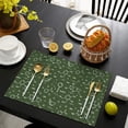 thumbnail image 4 of Math Equations Molecule Icons Green Pattern Summer Placemats Table Placemats Set Of 4-Linen Kitchen Washable Placemats Table Mats 11.8"x17.7" Non-Slip Heat Resistant, 4 of 6