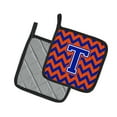 thumbnail image 2 of Carolines Treasures CJ1044-TPTHD Letter T Chevron Orange and Blue Pair of Pot Holders, 7.5HX7.5W, multicolor, 2 of 2
