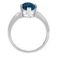 thumbnail image 4 of 2.5 ct Marquise Cut Natural London Blue Topaz Solitaire 18K White Gold Womens Engagement Ring, 4 of 6