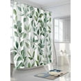 thumbnail image 3 of Shower Curtain Green Leaf Shower Curtains for Bathroom, Waterproof Polyester Shower Curtain Set with Hooks, Extra Long 72" x 96" Leaf Watercolor, 3 of 6