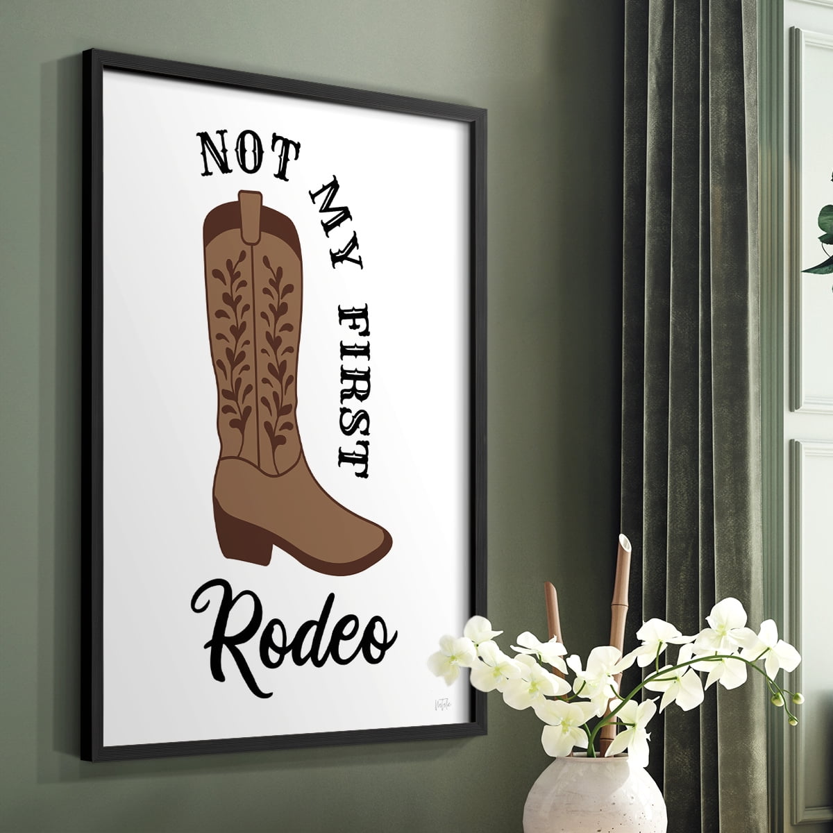 Not My First Rodeo in Black Solid Wood 22 x 28 Framed Print