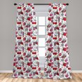 thumbnail image 4 of Ambesonne Summer Curtains, Strawberry Cherry and Grapes, Pair of 28"x95", Vermilion Pink and White, 4 of 4