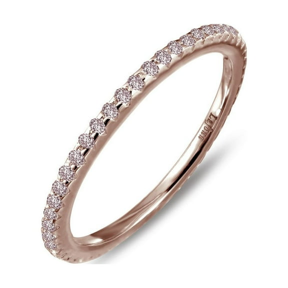 Lafonn Classic Sterling Silver Rose Gold Plated Pink Ring (0.58 CTTW)