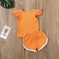 thumbnail image 3 of Toddler Girl Clothes 2 Piece Outfit Solid Ribbed Knit Tank Top and Shorts Set Baby Summer, 3 of 4