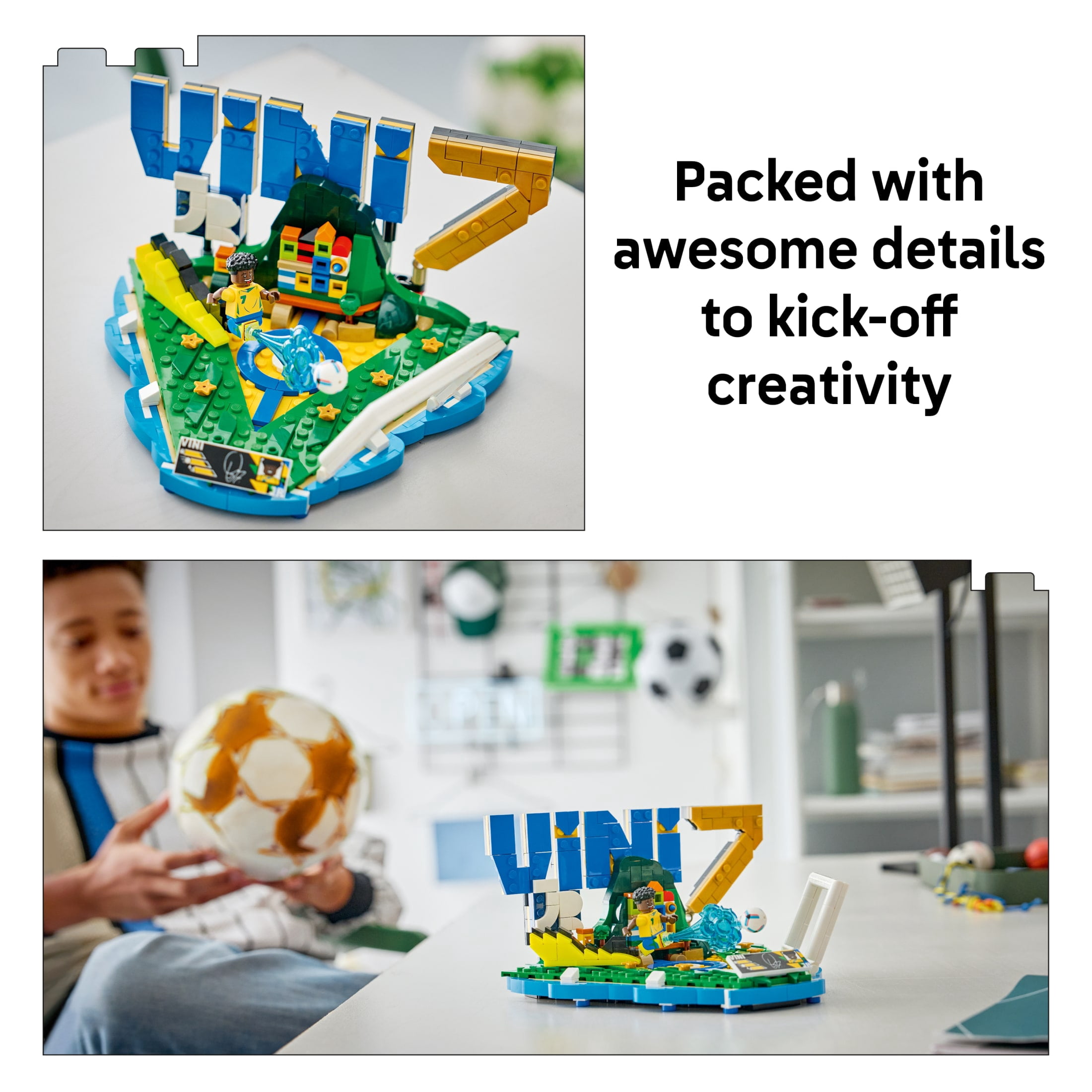 LEGO Editions Vini Jr. – Soccer Highlights - Building Set for Boys & Girls, Ages 10+ - Collectible Soccer Gift W/ Plaque - Kids Bedroom or Shelf Decor - 43027
