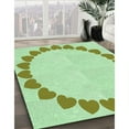 thumbnail image 3 of Ahgly Company Machine Washable Indoor Round Transitional Mint Green Area Rugs, 5' Round, 3 of 7