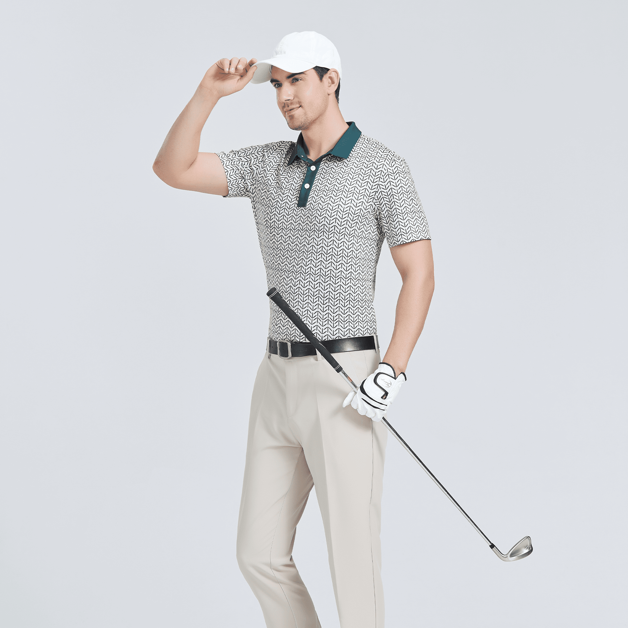 Sponeed Mens Golf Shirt dry Fit Fashion Polo Shirts Short Sleeve Green L Green