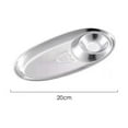 thumbnail image 2 of Oval Stainless Steel Serving Tray with Seasoning Compartment Snack Plate for French Fries Dumplings Chicken Wings Desserts Party Food Display Dishwasher Safe Durable Metal Appetizer Platter, 2 of 7