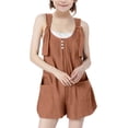 thumbnail image 3 of Bovxnpu Girls Sleeveless Romper Kids Summer Casual Spaghetti Strap Short Jumpsuit with Pockets Fashion Spaghetti Strap Romper Summer Comfortable Girls Shortalls Shorts, 3 of 7