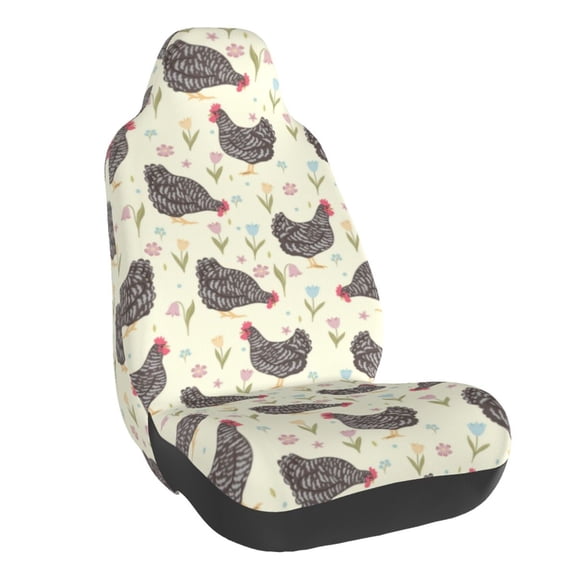 Balery Funny Chicken Pattern Car Seat Cover - Soft & Breathable Front Premium Covers with Non-Slip Protector Fits Most Automotive, Vans, SUVs, Trucks - 1 Unit