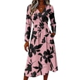 thumbnail image 2 of Women's Summer Maxi Dress Spring Fall Plus Size V Neck Flowy a Line Dress Elegant Formal Floral a Line Dress, 2 of 3