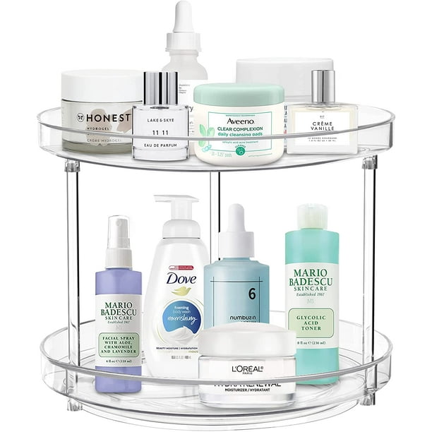 HBlife Lazy Susan Bathroom Organizer Countertop, 9.25 Inches 2 Tier