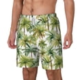 thumbnail image 2 of Uemuo Green Hawaii Palms Pattern Mens Swim Trunks Quick Dry Board Shorts with Mesh Lining, Stretch Beach Shorts Quick Dry No-Chafing Board Shorts-Medium, 2 of 9