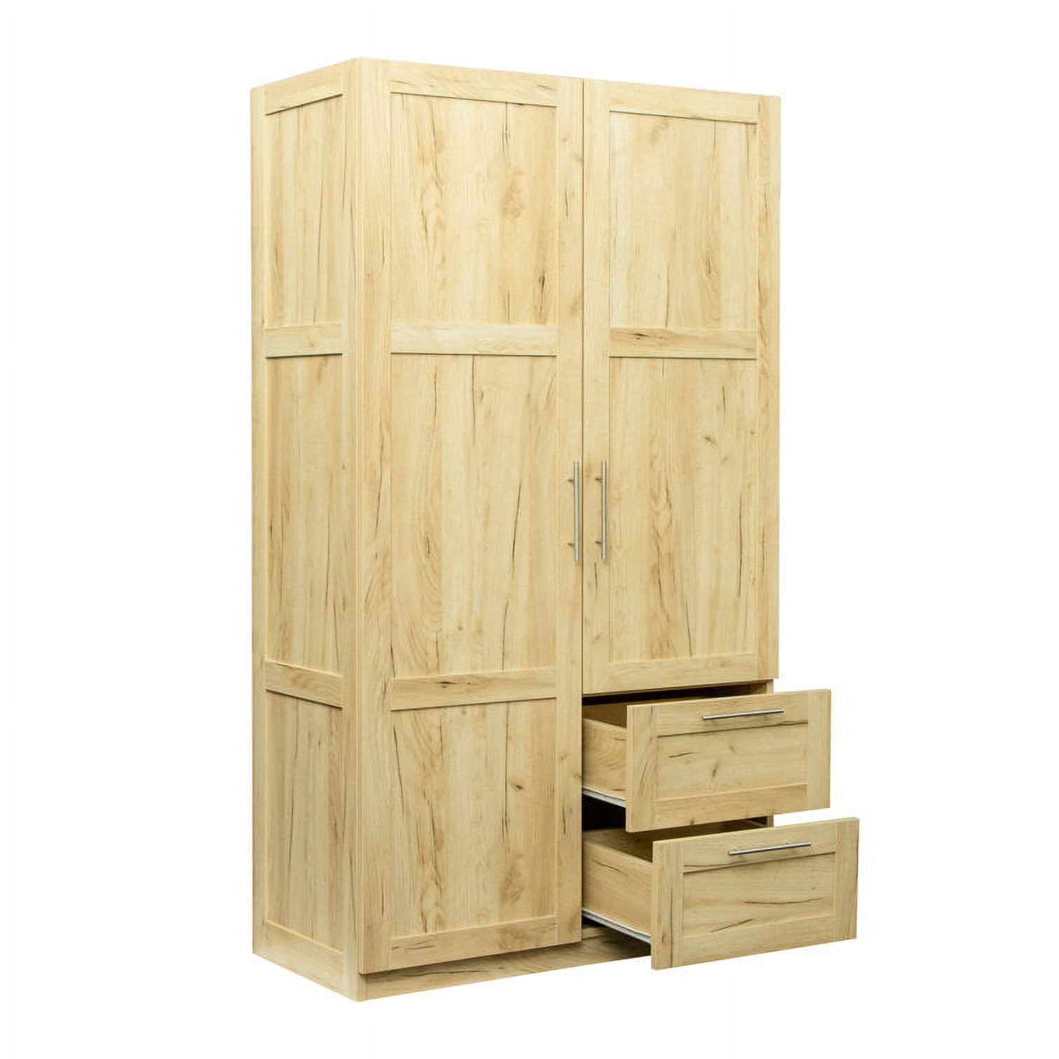 ✓ Status Tall Office Wardrobe/Storage Cabinet w/Slide Out Hanger, Lowland  Nut by MDD Office Furniture