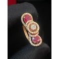 thumbnail image 2 of Pave 5.70 Cts Round Brilliant Cut Diamonds Pear Ruby Cocktail Ring In Hallmark 14K Rose Gold, 2 of 13