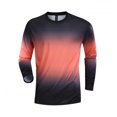 thumbnail image 5 of Mens Long Sleeve T Shirts Gradient Crewneck Lightweight Running Activewear Tops Orange XL, 5 of 6