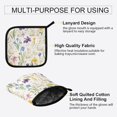 thumbnail image 3 of Yayeee Oven Mitts and Pot Holder Set of 4 Heat Resistant Kitchen Gloves Baking Hot Pad, Blue Floral Rabbit, 3 of 5