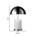 thumbnail image 5 of Aria 21 Inch Table Lamp - Round - Dome Shade - Dark Silver - White Faux Leather, 5 of 5