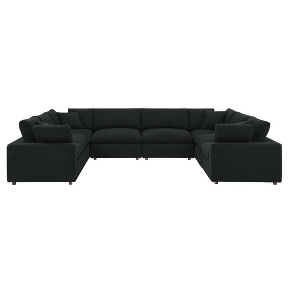 Modular Sectional Sofa Couch, Black, Fabric, Living Kitchen Cafe Bistro Hospitality Restaurant, Modern Contemporary HB34783