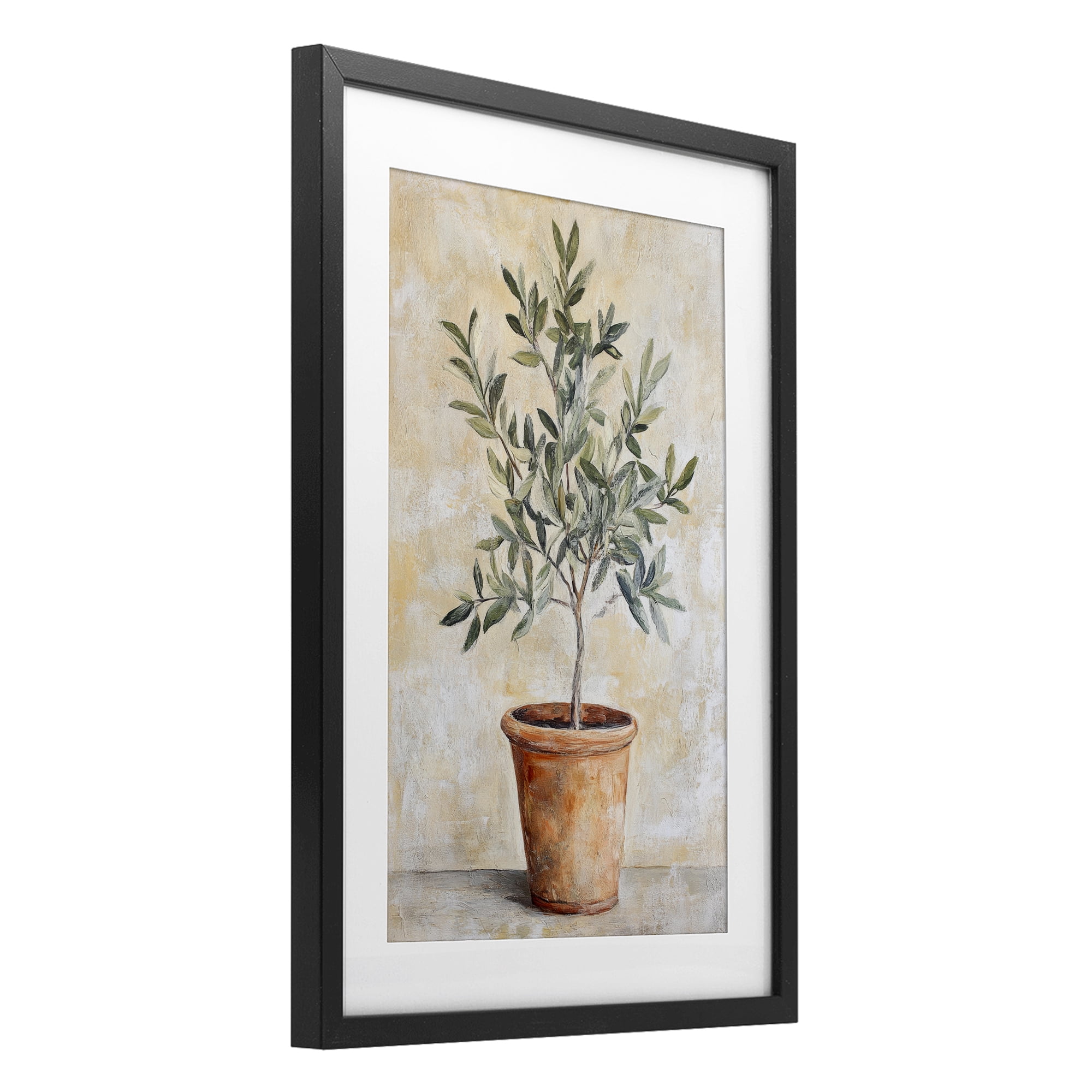 Stupell Industries House Plant in Terracotta Black Framed Print Under Glass, design by Petal Prints Design