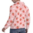 thumbnail image 6 of Kdxio Strawberry Print Mens Casual Hooded Collar Drawstring Hoodies Pullover Sweatshirts Casual Long Sleeve Shirts-Medium, 6 of 7